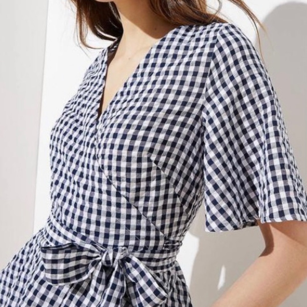 LOFT Gingham Wrap Shirt